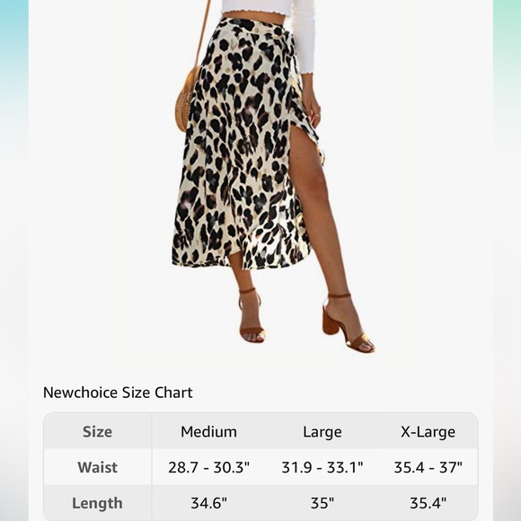 Cheetah print wrap skirt large women midi adjustable tie - Picture 2 of 8